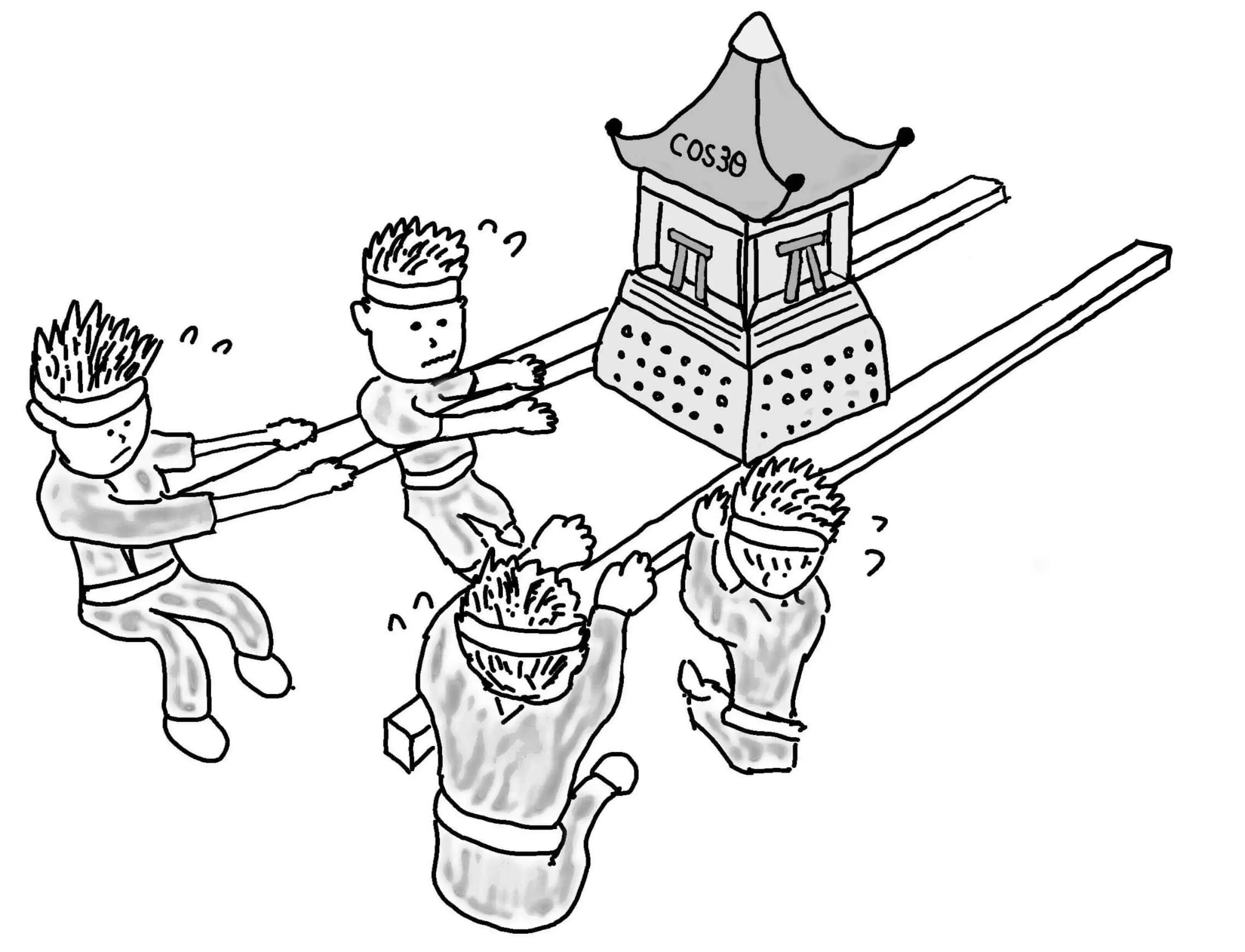 よい子のみんなで引っ張る神輿