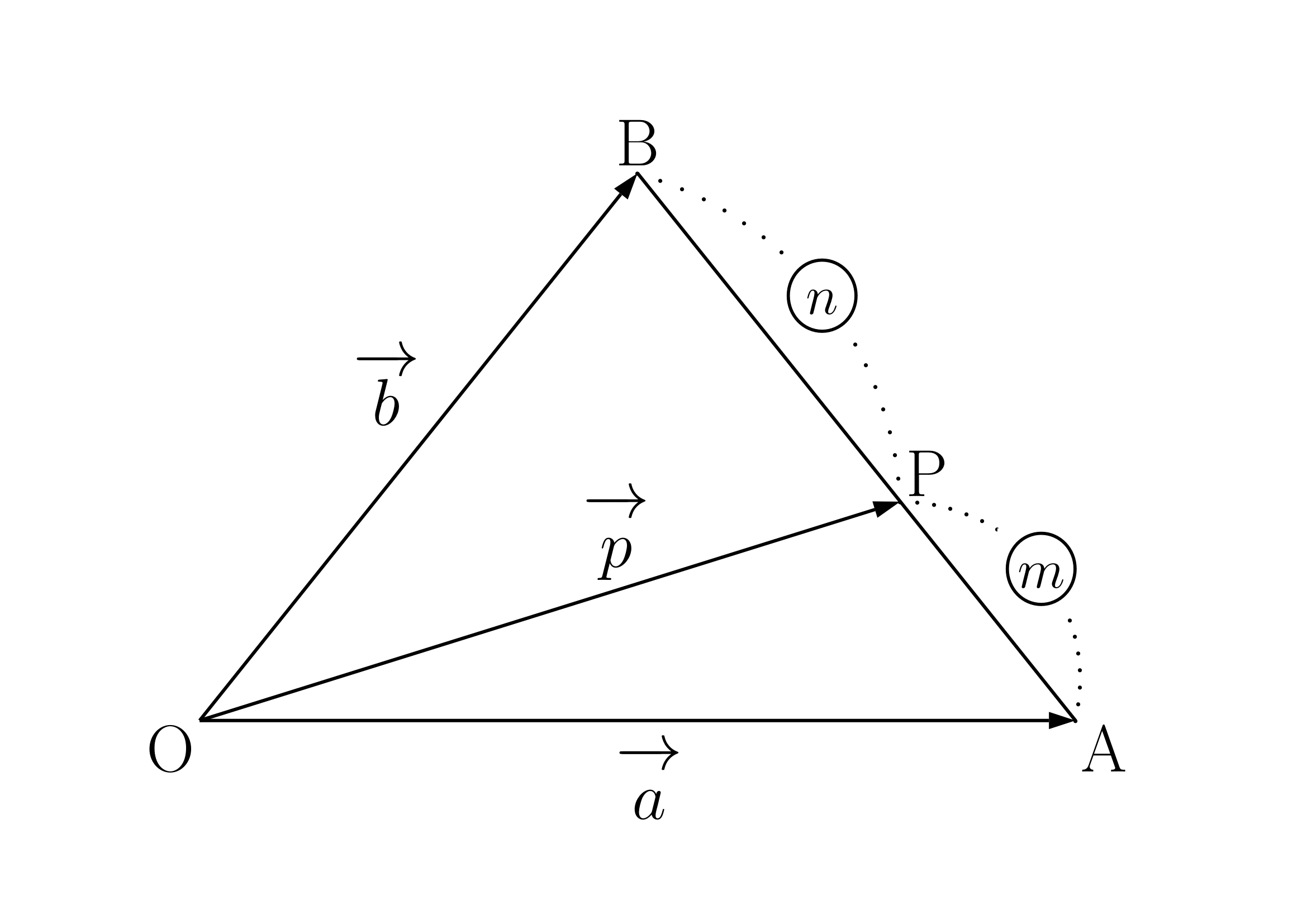 内分点の位置ベクトル