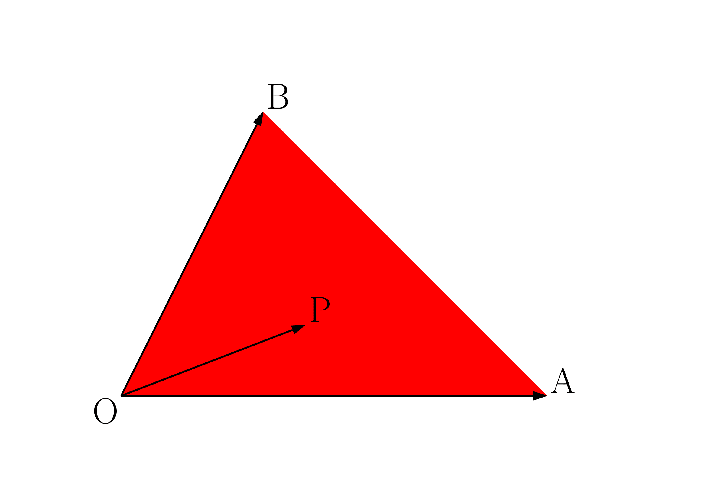 和が1以下かつそれぞれ0以上のとき